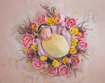 儿童摄影道具宝宝拍照道具花环圆形毯欧美新款新生儿摄影毯子