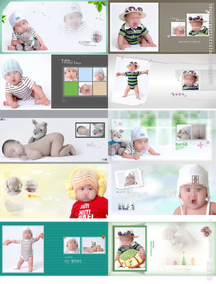 嘟嘟百天影楼摄影儿童相册模板图片